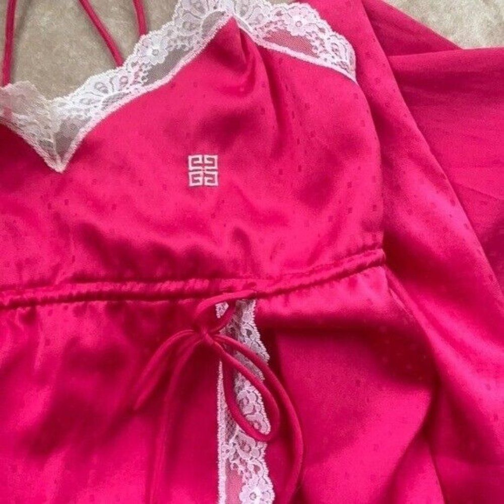 💝⭐️💝VTG Givenchy 2pc SET PARIS Pink Sultry Lace Nightgown * Robe💝⭐️💝 - Picture 13 of 16